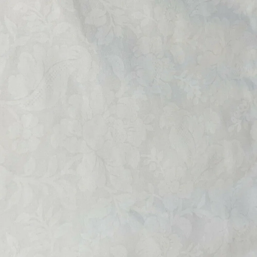 Vintage 70s JC Penney White Valance Curtain Wide Luxury Rare Solid Floral Print